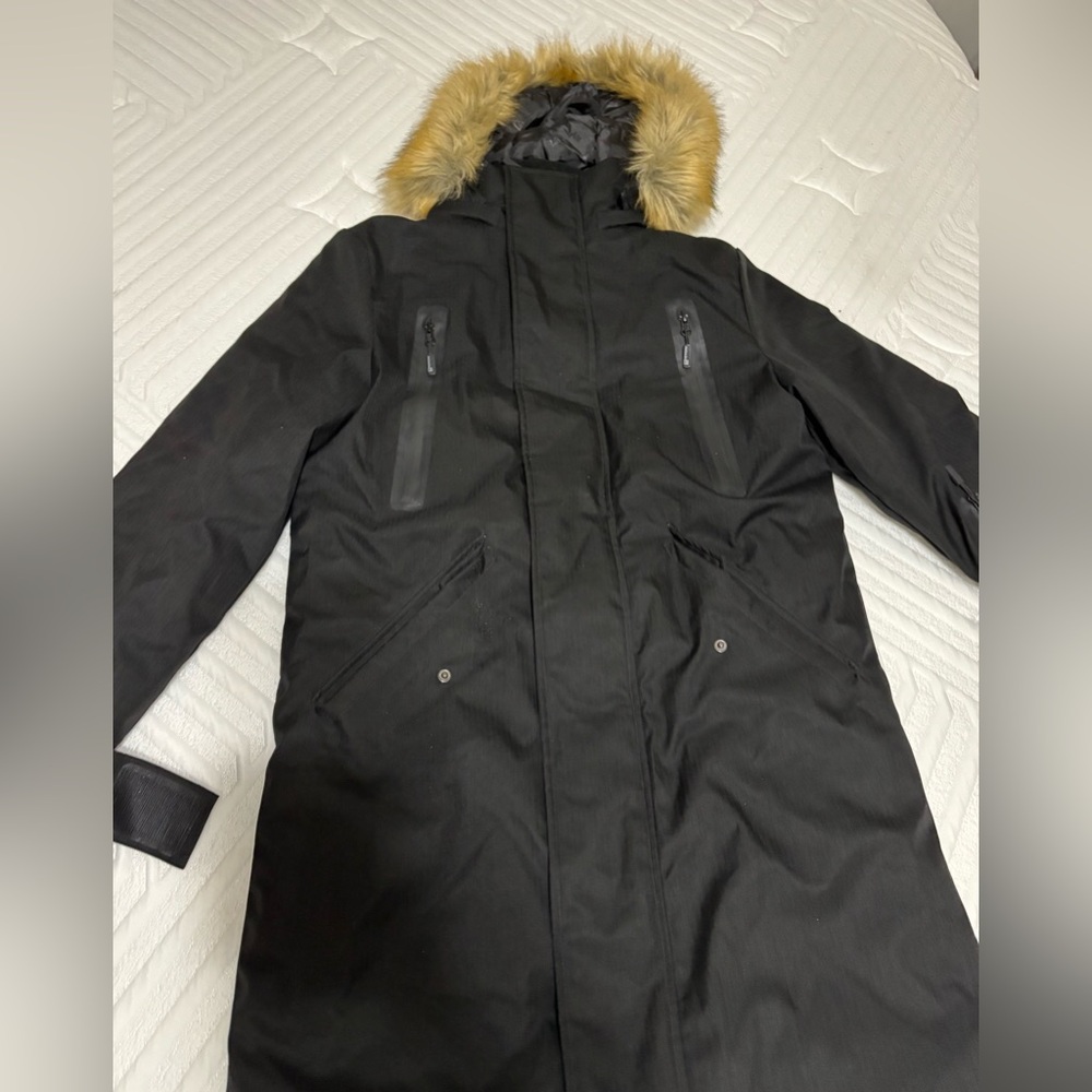 Avalanche Men's  Hooded Long Parka Jacket Black SZ S